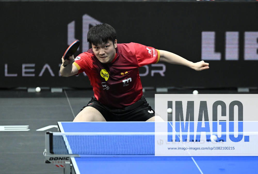German Table Tennis Cup Grand Opening with Fan Zhendong of Borussia Düsseldorf (photo ms0751) NUREMBERG, GERMANY, AUGUST 29, 2026 Fan Zhendong, Borussia Düsseldorf (photo ms0751), in action at the Table Tennis Bundesliga Cup Grand Opening for the 2026–2027 season at the Kia Metropol Arena in Nuremberg, Nuremberg, Kia Metropol Arena, Bavaria, Germany