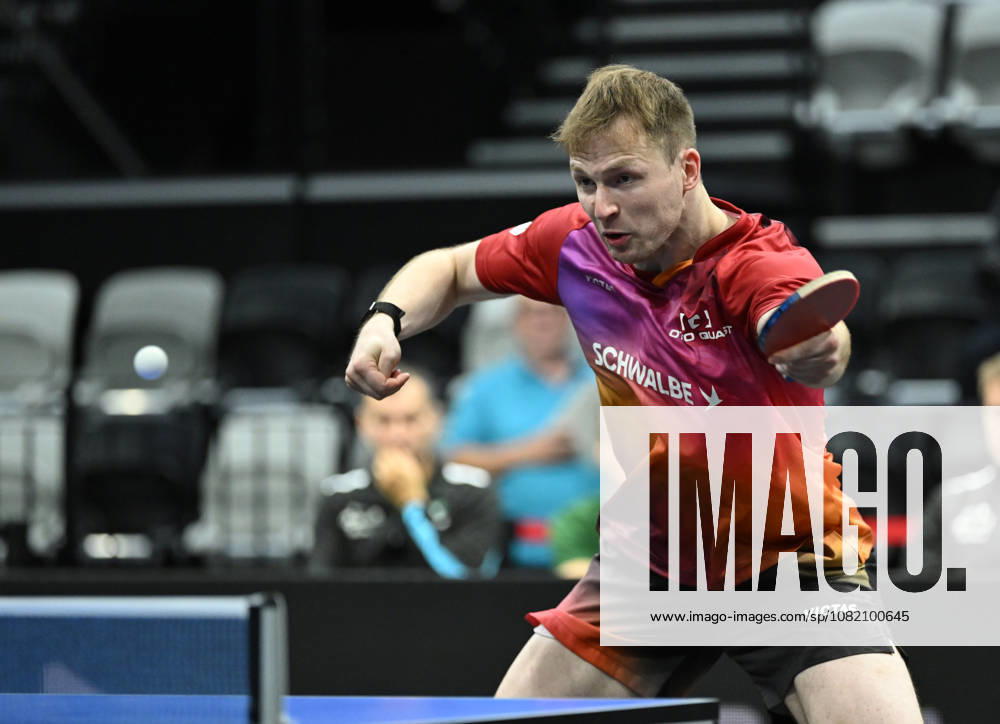 German Table Tennis Cup Grand Opening with Benedikt Duda of TTC Schwalbe Bergneustadt (photo ms0923) NUREMBERG, GERMANY, AUGUST 29, 2026. Benedikt Duda of TTC Schwalbe Bergneustadt (photo ms0923) in action at the Table Tennis Bundesliga Cup Grand Opening for the 2026–2027 season at the Kia Metropol Arena in Nuremberg. Nuremberg Kia Metropol Arena, Bavaria, Germany