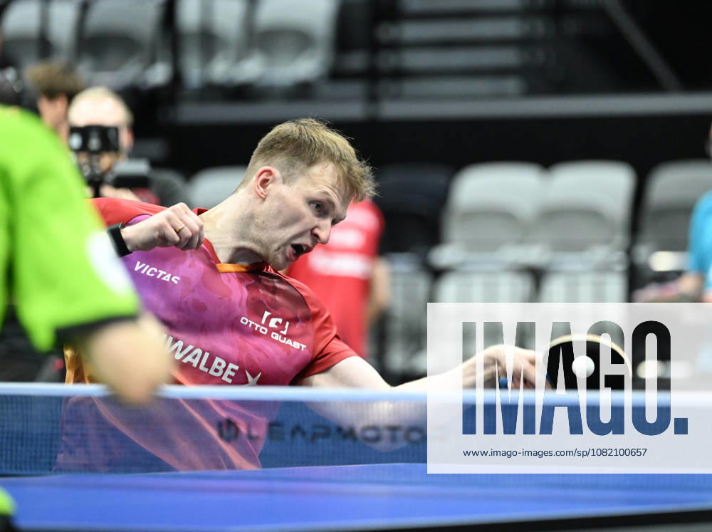 German Table Tennis Cup Grand Opening with Benedikt Duda of TTC Schwalbe Bergneustadt (photo ms0930) NUREMBERG, GERMANY AUGUST 29, 2026 Benedikt Duda of TTC Schwalbe Bergneustadt (photo ms0930) in action at the Table Tennis Bundesliga Cup Grand Opening for the 2026–2027 season at the Kia Metropol Arena in Nuremberg Nuremberg Kia Metropol Arena, Bavaria, Germany