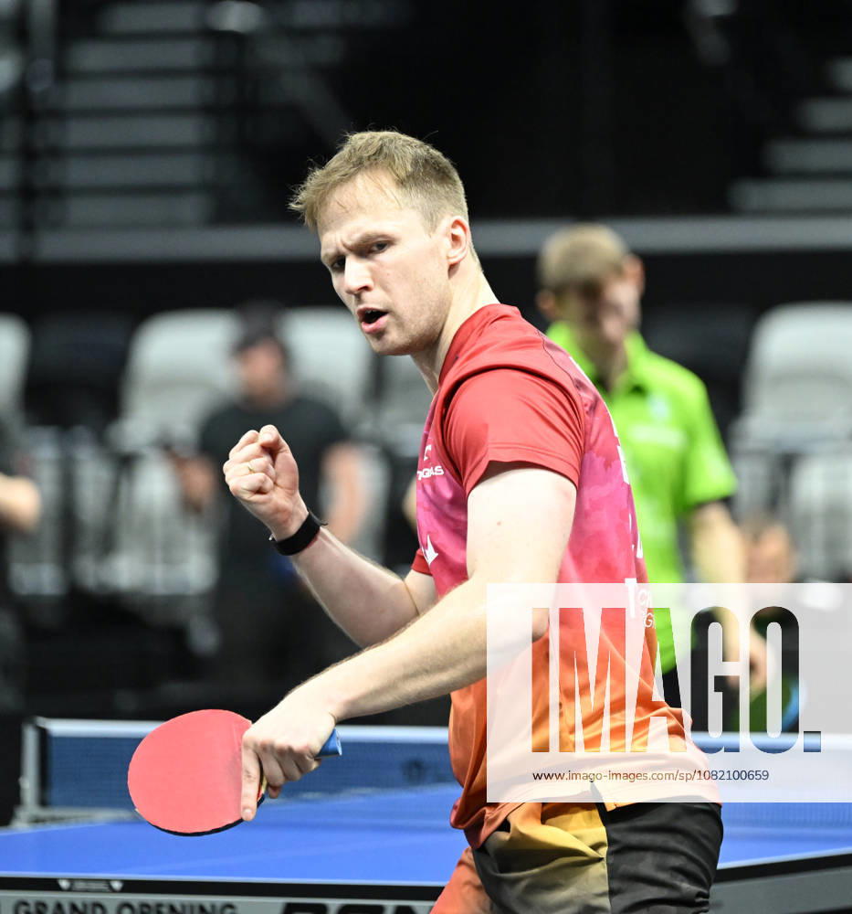 German Table Tennis Cup Grand Opening with Benedikt Duda of TTC Schwalbe Bergneustadt, photo ms0931 NUREMBERG, GERMANY, AUGUST 29, 2026: Benedikt Duda of TTC Schwalbe Bergneustadt (photo ms0931) in action at the Table Tennis Bundesliga Cup Grand Opening for the 2026–2027 season at the Kia Metropol Arena in Nuremberg, Nuremberg Kia Metropol Arena, Bavaria, Germany