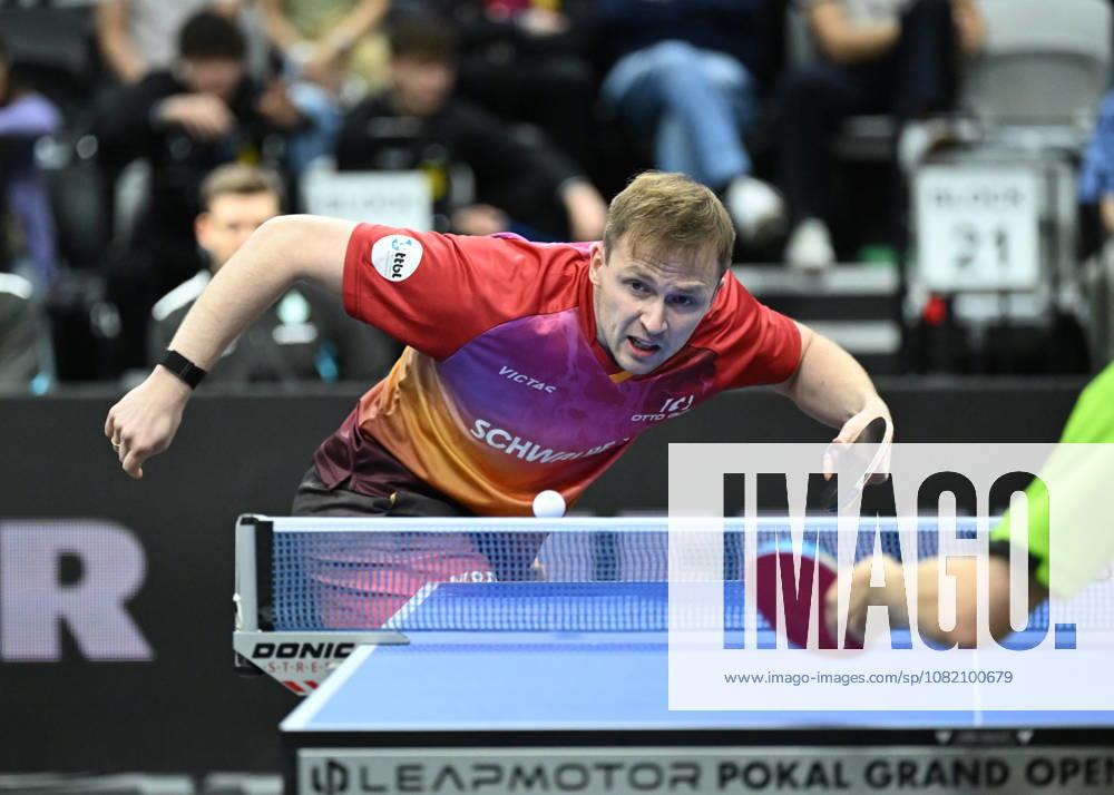 German Table Tennis Cup Grand Opening with Benedikt Duda of TTC Schwalbe Bergneustadt (photo ms0935) NUREMBERG, GERMANY AUGUST 29, 2026 Benedikt Duda of TTC Schwalbe Bergneustadt (photo ms0935) in action at the Table Tennis Bundesliga Cup Grand Opening for the 2026–2027 season at the Kia Metropol Arena in Nuremberg, Nuremberg Kia Metropol Arena, Bavaria, Germany