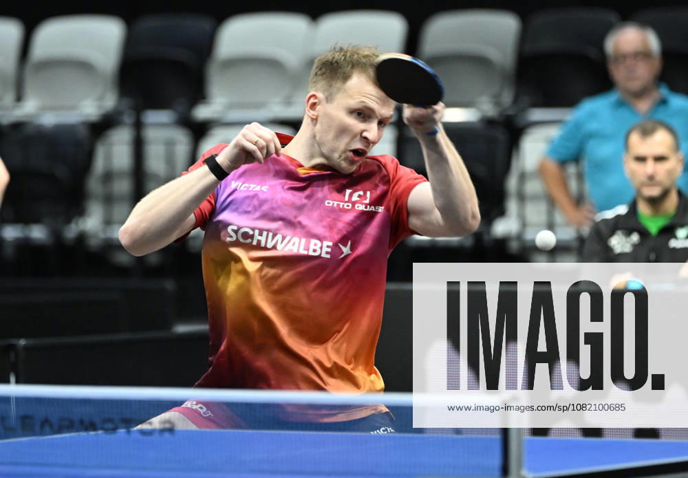German Table Tennis Cup Grand Opening with Benedikt Duda of TTC Schwalbe Bergneustadt (photo ms0936) NUREMBERG, GERMANY AUGUST 29, 2026 Benedikt Duda of TTC Schwalbe Bergneustadt (photo ms0936) in action at the Table Tennis Bundesliga Cup Grand Opening for the 2026–2027 season at the Kia Metropol Arena in Nuremberg, Nuremberg Kia Metropol Arena, Bavaria, Germany