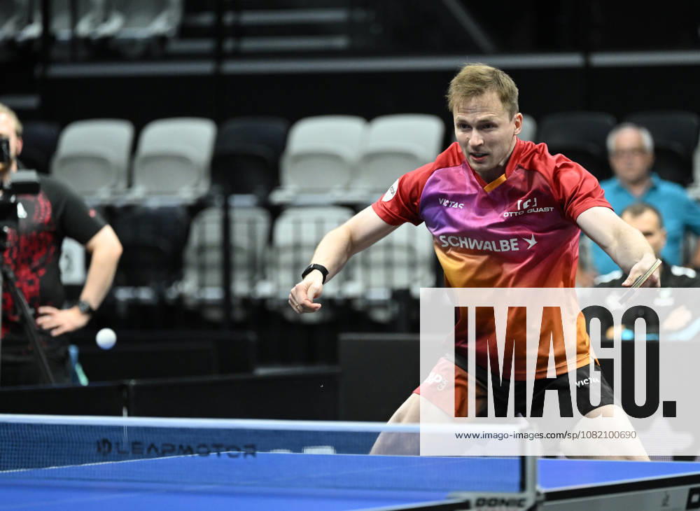 German Table Tennis Cup Grand Opening with Benedikt Duda of TTC Schwalbe Bergneustadt (photo ms0938) NUREMBERG, GERMANY AUGUST 29, 2026 Benedikt Duda of TTC Schwalbe Bergneustadt (photo ms0938) in action at the Table Tennis Bundesliga Cup Grand Opening for the 2026–2027 season at the Kia Metropol Arena in Nuremberg, Nuremberg Kia Metropol Arena, Bavaria, Germany