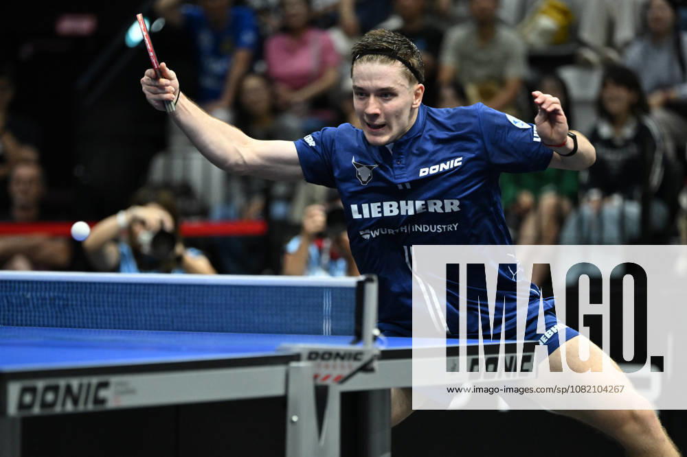 German Table Tennis Cup Grand Opening with Iulian Chirita of TTF Liebherr Ochsenhausen (photo ms1862) NUREMBERG, GERMANY AUGUST 29, 2026 Iulian Chirita of TTF Liebherr Ochsenhausen (photo by ms1862) in action at the Table Tennis Bundesliga Cup Grand Opening for the 2026–2027 season at the Kia Metropol Arena in Nuremberg, Nuremberg Kia Metropol Arena, Bavaria, Germany