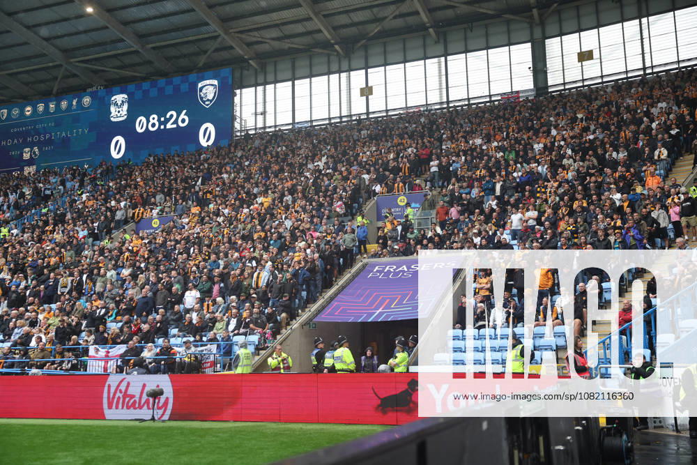 Coventry City v Hull City Premier League Hull City Fans during the Premier League match at the Coventry Building Society Arena, Coventry 29 08 2026 UK Newspapers OUT