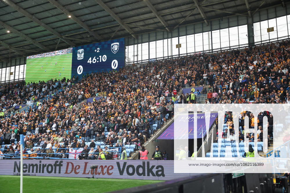 Coventry City v Hull City Premier League Hull City Fans during the Premier League match at the Coventry Building Society Arena, Coventry 29 08 2026 UK Newspapers OUT