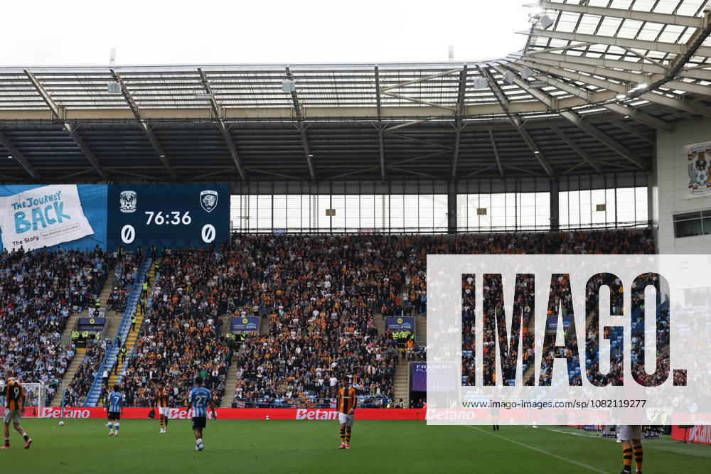 Coventry City v Hull City Premier League Hull City Fans during the Premier League match at the Coventry Building Society Arena, Coventry 29 08 2026 UK Newspapers OUT