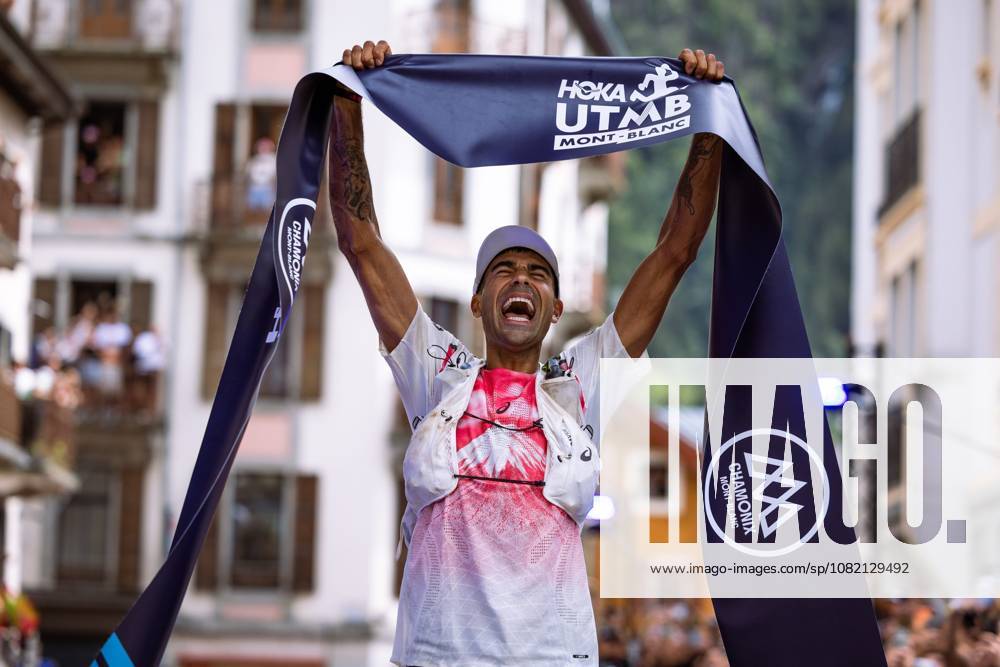 ULTRA TRAIL DU MONT BLANC A CHAMONIX PHOTOPQR LE DAUPHINE Louise RAYMOND ; Chamonix-Mont-Blanc ; 29 08 2026 ; Chamonix (Haute-Savoie) le 28 août 2026. UTMB épreuve phare 175km et près de 10000m de dénivelé au départ de Chamonix, autour du Mont Blanc, en passant par Saint Gervais-les-Bains, les Contamines, Notre Dame de la Gorge. Le lendemain au lac Combal, Courmayeur, Vallorcine, et retour à Chamonix. Sur notre photo : Ben Dhiman Photo: Le Dauphiné Libéré Louise Raymond Chamonix-Mont-Blanc Haute-Savoie Rhône-Alpes France