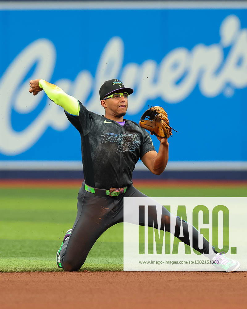 Tampa Bay Rays second baseman RICHIE PALACIOS (1) throws to first base after fielding a ground ball during a game against San Diego Padres. The Tampa Bay Rays hosted the San Diego Padres at Tropicana Field in St. Petersburg, FL. St. Petersburg USA - ZUMAm299 20260829_znp_m299_013