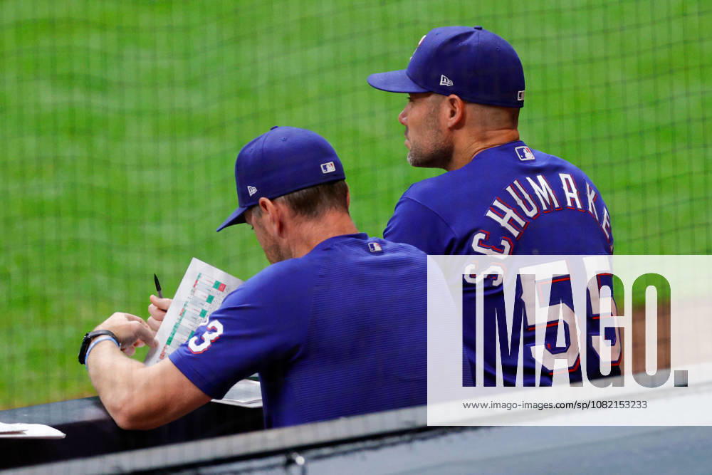 Texas Rangers manager SKIP SCHUMAKER (55) in a baseball game, Saturday, Aug. 28, 2026, in Milwaukee, Wisconsin. Milwaukee USA - ZUMAa325 20260829_zsa_a325_027