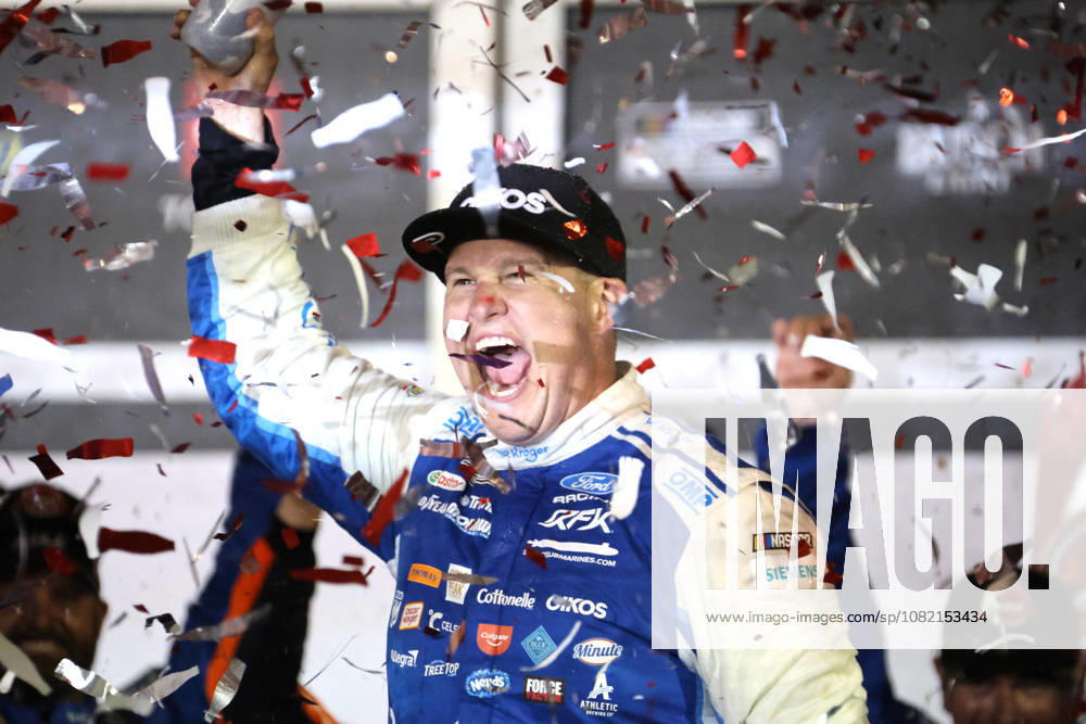 DAYTONA BEACH, FL - AUGUST 29: Ryan Preece ( 60 RFK Racing Kroger OIKOS Ford) celebrates winning the NASCAR, Motorsport, USA Cup Series Coke Zero Sugar 400 on August 29, 2026 at Daytona International Speedway in Daytona Beach, FL. (Photo by Michael Bush Icon Sportswire) AUTO: AUG 29 NASCAR Cup Series Coke Zero Sugar 400 Icon260829043400