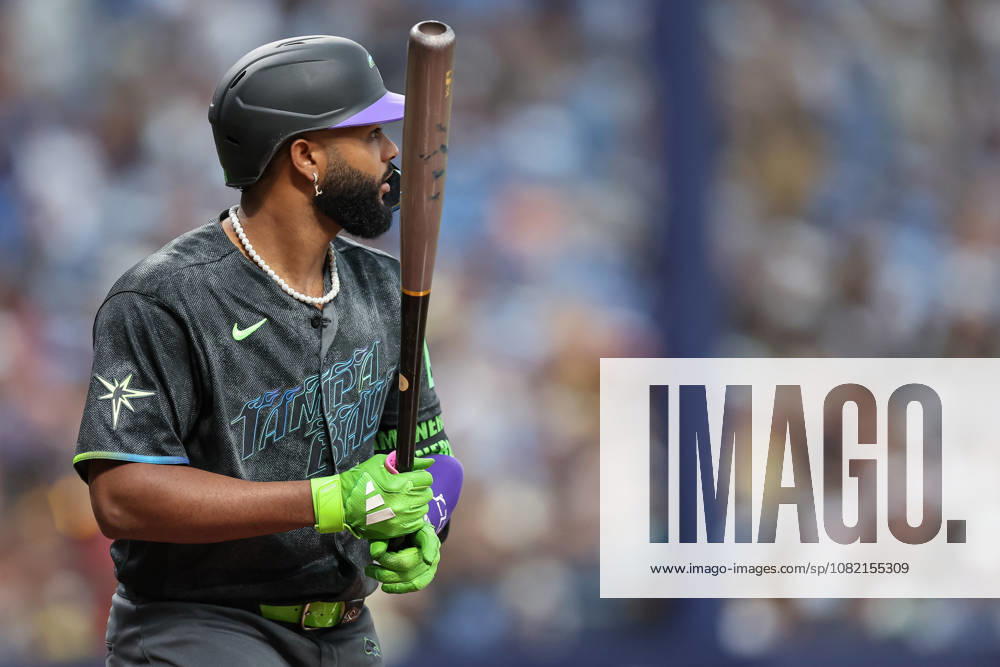 Tampa Bay Rays third baseman JUNIOR CAMINERO (13) at bat against the San Diego Padres. The Tampa Bay Rays hosted the San Diego Padres at Tropicana Field in St. Petersburg, FL. MLB, Baseball Herren, USA 2026: San Diego Padres 6:7 Tampa Bay Rays - ZUMAm299 20260829_znp_m299_043