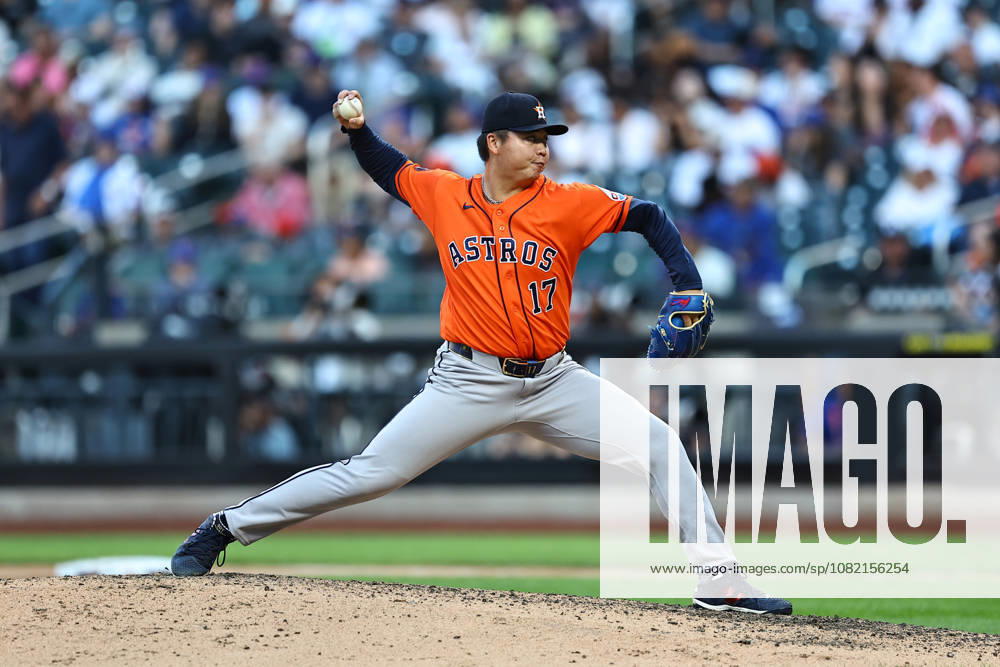 MLB, Baseball Herren, USA Houston Astros Vs. New York Mets Houston Astros relief pitcher Kai-Wei Teng 17 throws during the eighth inning of a baseball game against the New York Mets at Citi Field in Flushing, New York, on August 29, 2026. Flushing New York United States