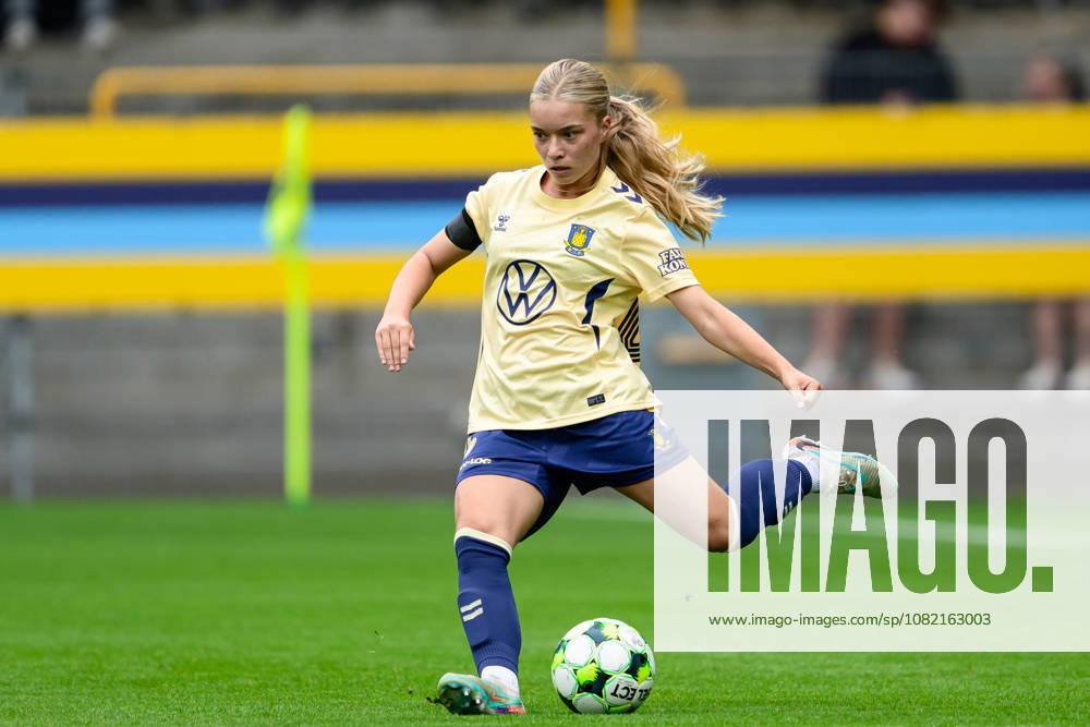Broendby IF v FC Copenhagen, A-Liga football, Broendby, Denmark Broendby, Denmark. 29th, August 2026. Evelina Thygesen of Broendby IF seen during the A-Liga match between and Broendby IF and FC Copenhagen at Brondby Stadion in Brondby. Denmark, Brondby, Brondby Stadion