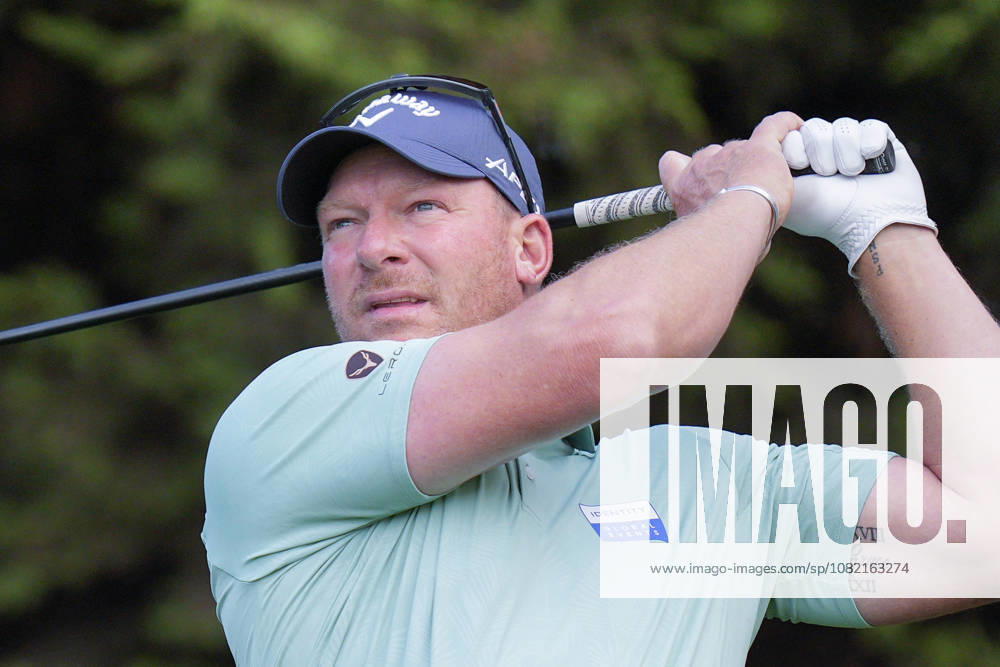 SUTTON COLDFIELD, ENGLAND - AUG 30: Shaun Norris (RSA) plays from the ninth tee during the delayed Round 3 at the 2026 Husqvarna British Masters at The Belfry, Sutton Coalfield on August 30, 2026 in Warwickshire, England The 2026 Husqvarna British Masters