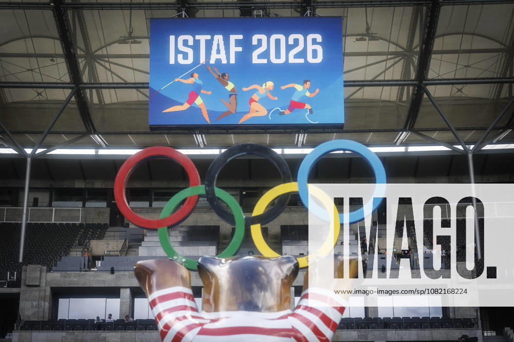 Impressions - the ISTAF logo with the olympic rings during the ISTAF at Olympic Stadium on August 30, 2026 in Berlin, Germany. Germany