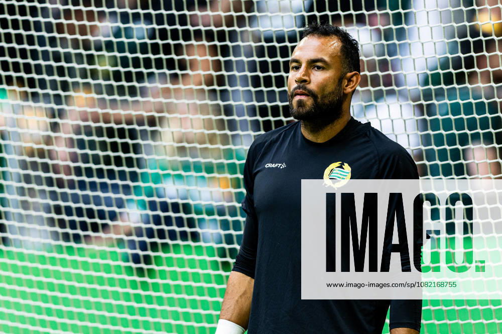 Halmstad goalkeeper Warner Hahn ahead of the Allsvenskan soccer match between AIK and Hammarby on August 30, 2026, in Stockholm