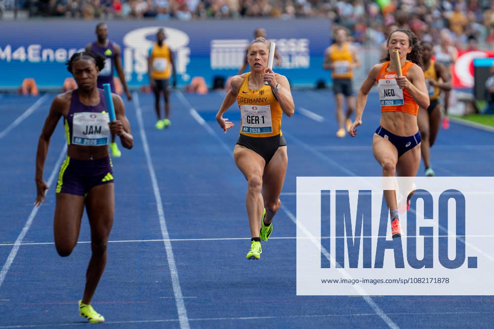 German Track and Field, Track and Field Meet, ISTAF 2026 Sports Festival on August 30, 2026, at the Olympic Stadium in Berlin, 4 x 100-meter mixed relay, anchor runner Gina Lückenkemper