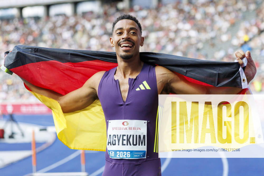 Emil AGYEKUM (GER Germany) after the 400m hurdles during the ISTAF at Olympic Stadium on August 30, 2026 in Berlin, Germany. Germany
