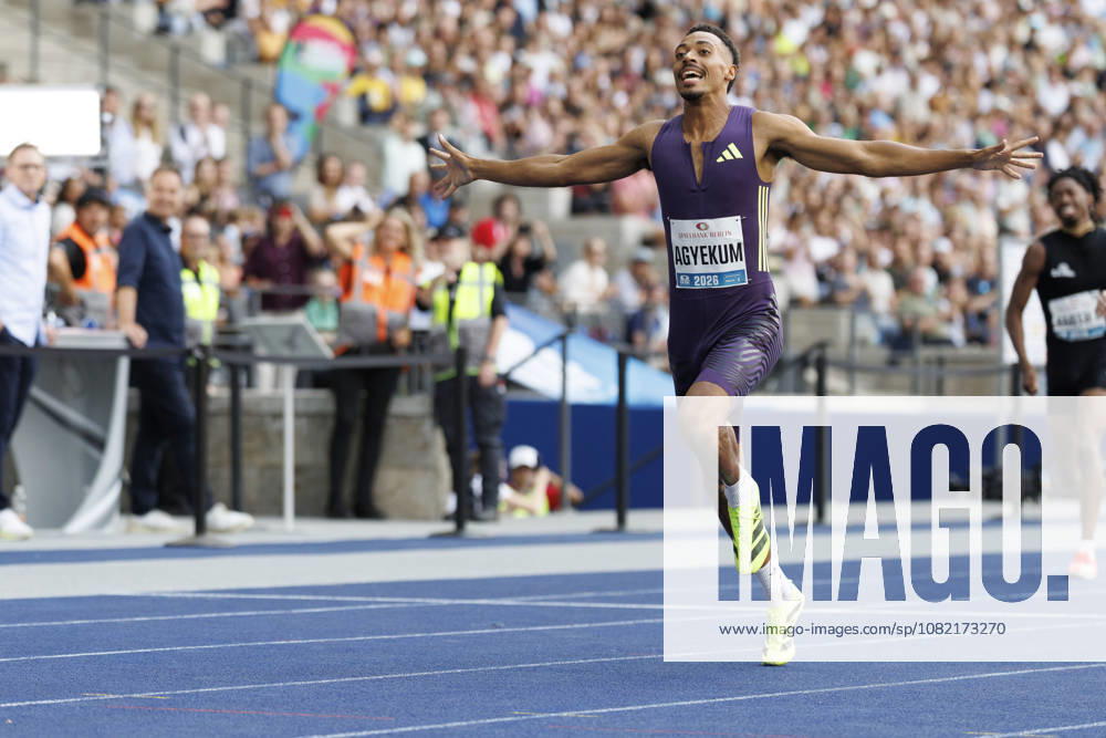 Emil AGYEKUM (GER Germany) wins the 400m hurdles during the ISTAF at Olympic Stadium on August 30, 2026 in Berlin, Germany. Germany