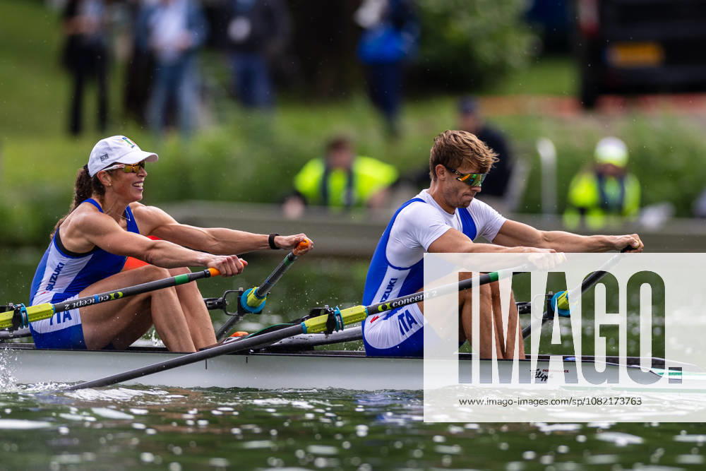 30 Aug 2026 World Rowing Championships AMSTERDAM, NETHERLANDS - AUGUST 30: Niels Torre and Anna Sarah Sophie Souwer of Italy during 30 Aug 2026 World Rowing Championships at Bosbaan on August 30, 2026 in Amsterdam, Netherlands. Amsterdam Bosbaan Netherlands Content not available for redistribution in The Netherlands directly or indirectly through any third parties.