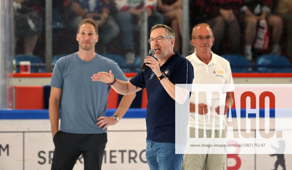 Managing Director Thomas Bothstede announces that national team coach Andre Rankel has been loaned out. Sports, Ice Hockey, Penny DEL, German Ice Hockey League, Exhibition Game, 2026–2027 Season, August 30, 2026, EHC Eisbären Berlin (EBB) vs. Lausitzer Füchse