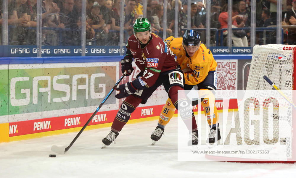 Markus Vikingstad, Connor Hannon: Face-off, Game Scene, Action, Sports, Ice Hockey, Penny DEL, German Ice Hockey League, Exhibition Game, 2026–2027 Season, August 30, 2026, EHC Eisbären Berlin (EBB) vs. Lausitzer Füchse