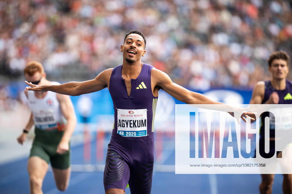 Emil AGYEKUM (GER Germany) competing in the Men 400M hurdles, during the ISTAF at Olympic Stadium on August 30, 2026 in Berlin, Germany.