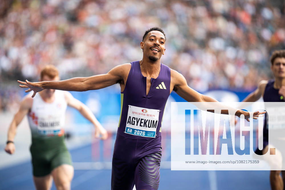 Emil AGYEKUM (GER Germany) competing in the Men 400M hurdles, during the ISTAF at Olympic Stadium on August 30, 2026 in Berlin, Germany.