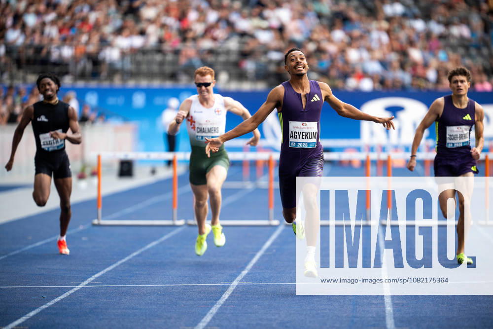Emil AGYEKUM (GER Germany) competing in the Men 400M hurdles, during the ISTAF at Olympic Stadium on August 30, 2026 in Berlin, Germany.