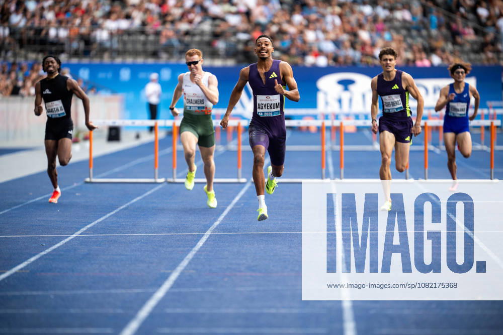 Emil AGYEKUM (GER Germany) competing in the Men 400M hurdles, during the ISTAF at Olympic Stadium on August 30, 2026 in Berlin, Germany.
