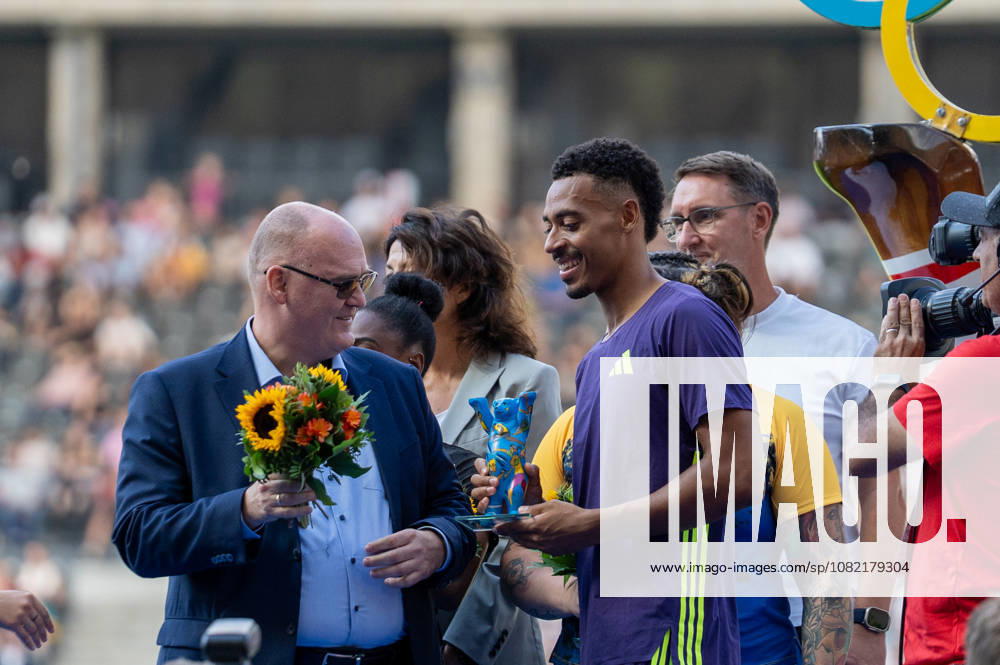 German Track and Field, Track and Field Meet, ISTAF 2026 Sports Festival on August 30, 2026, at the Olympic Stadium in Berlin; Award Ceremony: Emil Agyekum