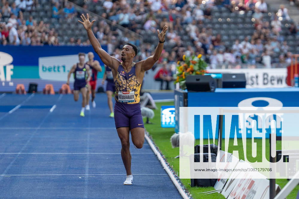 German Track and Field, Track and Field Meet, ISTAF 2026 Sports Festival on August 30, 2026, at the Olympic Stadium in Berlin; ISTAF Triathlon Men s Finish Line, Leo Neugebauer, Germany