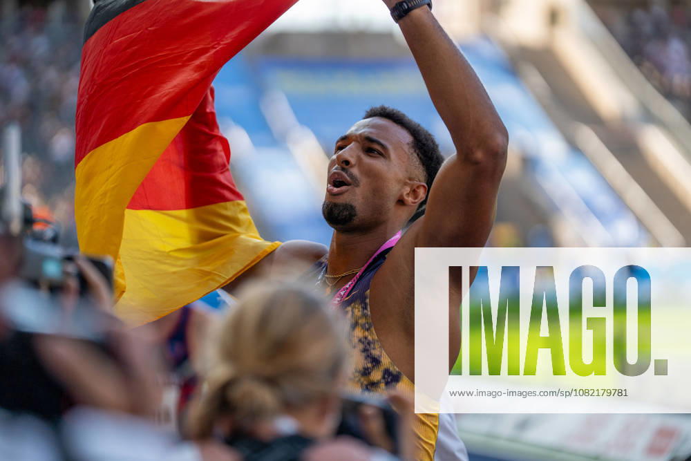 German Track and Field, Track and Field Meet, ISTAF 2026 Sports Festival on August 30, 2026, at the Olympic Stadium in Berlin; ISTAF Triathlon Men s Finish Line, Leo Neugebauer, Germany