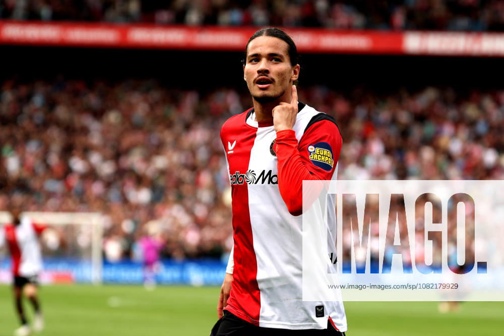 Feyenoord Rotterdam v ADO Den Haag Rotterdam - Anis Hadj Moussa of Feyenoord Rotterdam celebrates scoring his team s second goal (2-2) during the 2026 2027 season. The match is set between Feyenoord Rotterdam vs ADO Den Haag at Stadion Feijenoord on 30 August 2026 in Rotterdam, The Netherlands. (Orange Pictures Hans van der Valk) Rotterdam Stadion Feijenoord The Netherlands Content not available for redistribution in The Netherlands directly or indirectly through any third parties.