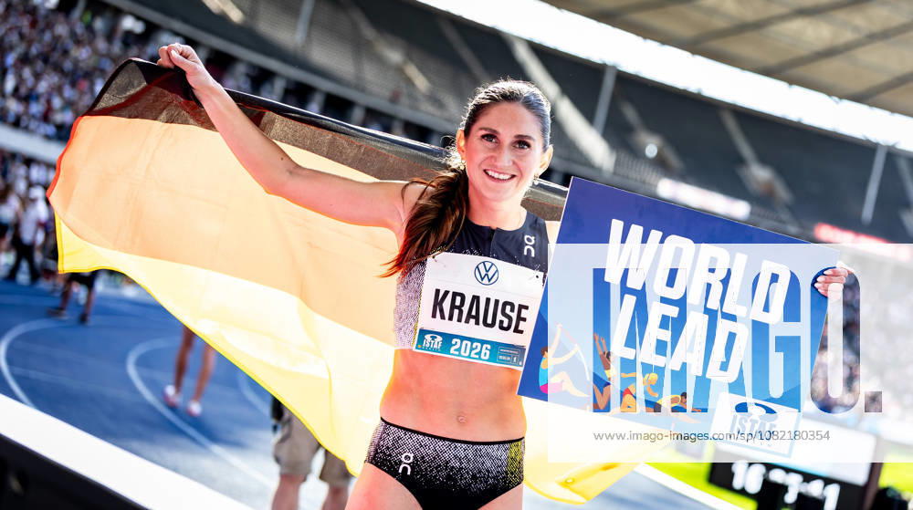 ISTAF 2026 Berlin, August 30, 2026—Gesa KRAUSE (GER, Germany) celebrates her victory in the women’s 2,000-meter steeplechase at the ISTAF Berlin on August 30, 2026, at the Olympic Stadium in Berlin, Germany