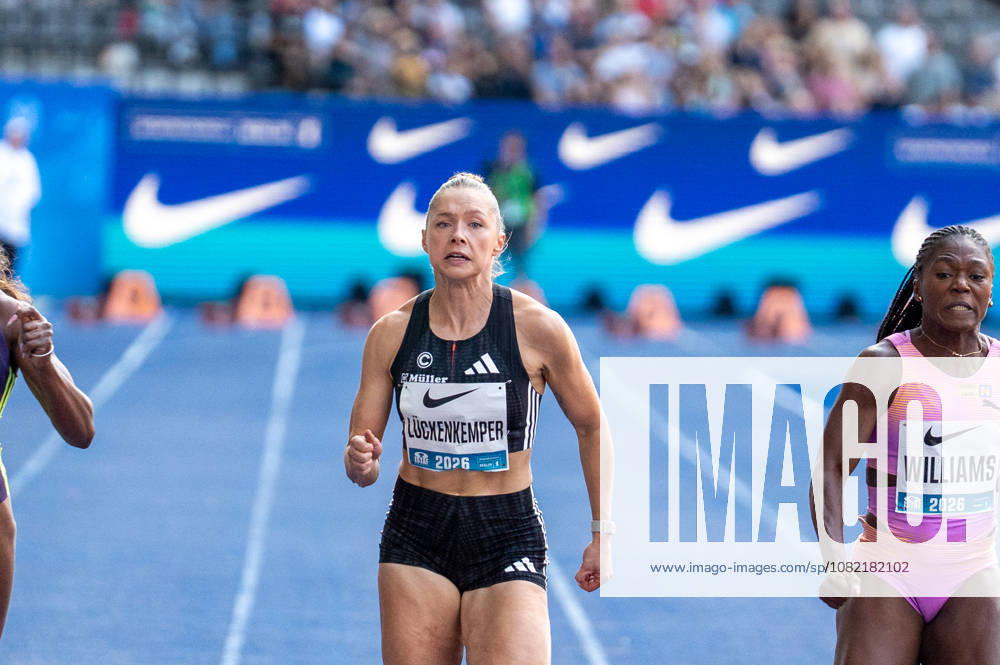 German Track and Field, Track and Field Meet, ISTAF 2026 Sports Festival on August 30, 2026, at the Olympic Stadium in Berlin; Women s 100-meter finish: Gina Lückenkemper, Germany