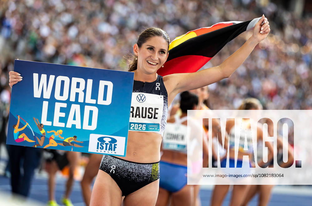 ISTAF 2026 Berlin, August 30, 2026: Gesa KRAUSE (GER, Germany) celebrates her victory in the women’s 2000-meter steeplechase at ISTAF Berlin on August 30, 2026, at the Olympic Stadium in Berlin, Germany