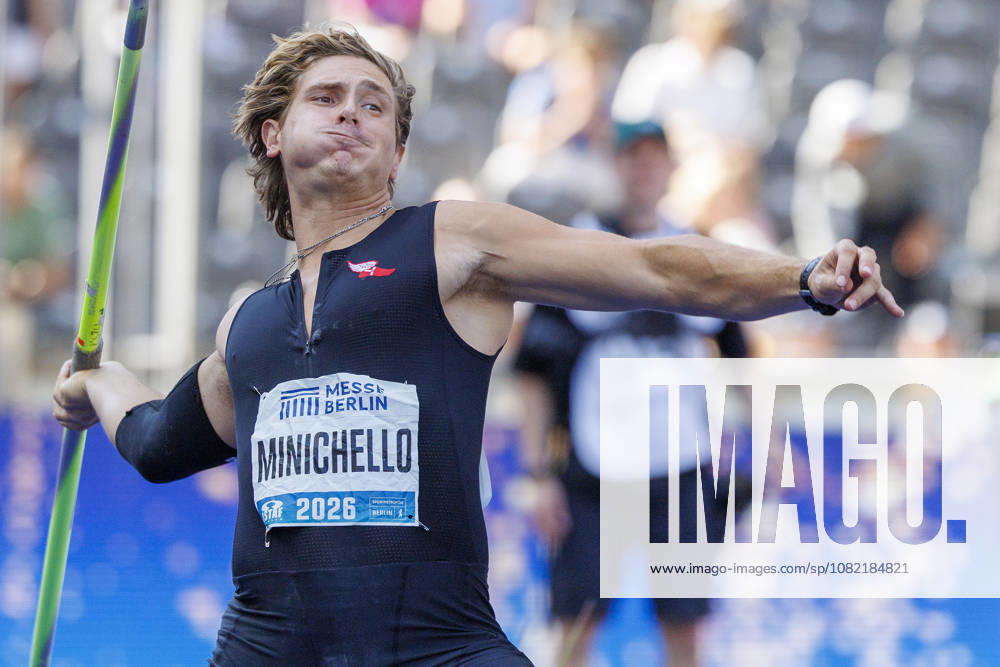 Marc MINICHELLO (USA United States) competing in the javelin throw during the ISTAF at Olympic Stadium on August 30, 2026 in Berlin, Germany. Germany