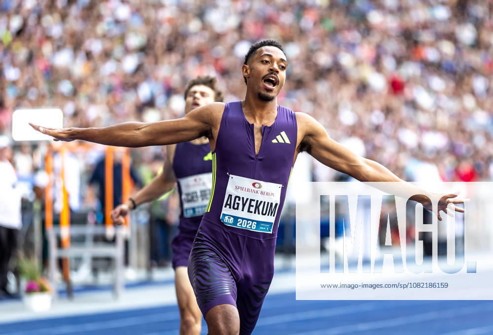 ISTAF 2026 Berlin, August 30, 2026. Emil AGYEKUM (GER, Germany) crosses the finish line in triumph, winning the men s 400-meter hurdles at ISTAF Berlin on August 30, 2026, at the Olympic Stadium in Berlin, Germany.