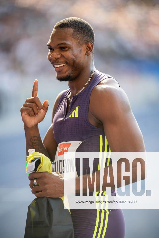 Kadrian GOLDSON (JAM Jamaica) wins the Men 100M, during the ISTAF at Olympic Stadium on August 30, 2026 in Berlin, Germany.