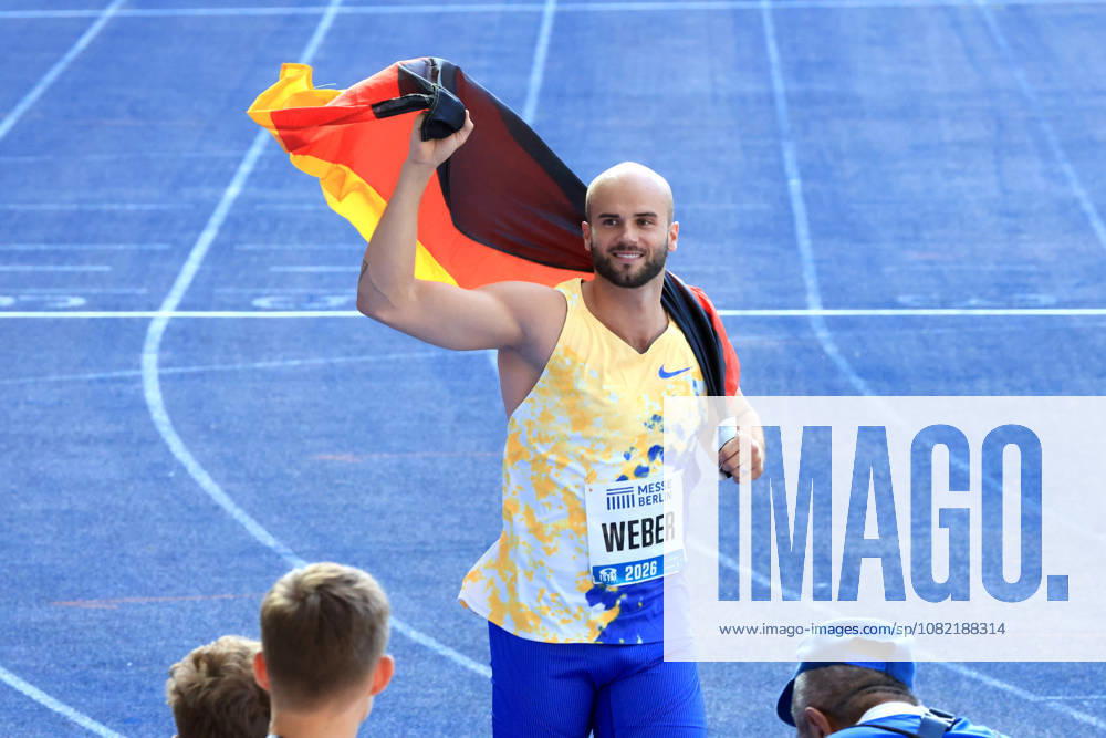 Track and Field, GER DEU, Berlin, Germany, ISTAF Javelin Throw, Julian Weber Celebrating, cheering, joy, happiness, happy, positive emotions, Berlin, Berlin Olympic Stadium, Berlin, Germany