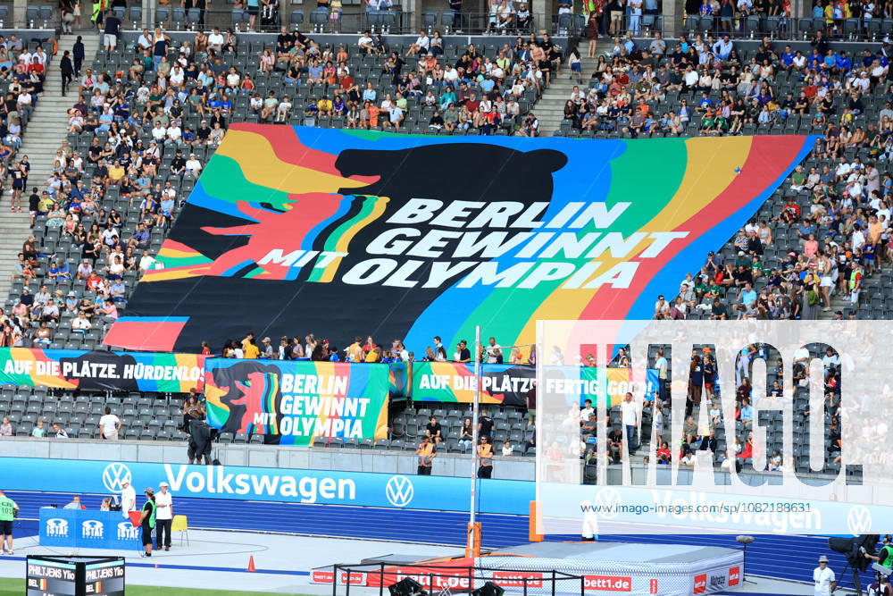 Track and Field, GER DEU, Berlin, Germany, ISTAF Stadium Interior View, Spectators, Visitors, Fans, Berlin s Olympic Bid, Berlin Olympic Stadium, Berlin, Germany
