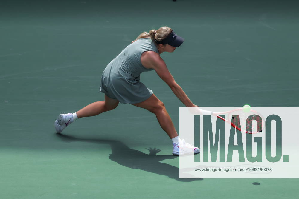 US Open tennis tournament - Day 1 Veronika Erjavec of Slovenia in action against Jasmine Paolini of Italy during the Womens Singles round one of the US Open Tennis Championships at the USTA Billie Jean King National Tennis Center in Flushing Meadows, New York, USA, 30 August 2026. The 2026 US Open tournament runs from 23 August through 13 September. FLUSHING MEADOWS NEW YORK United States