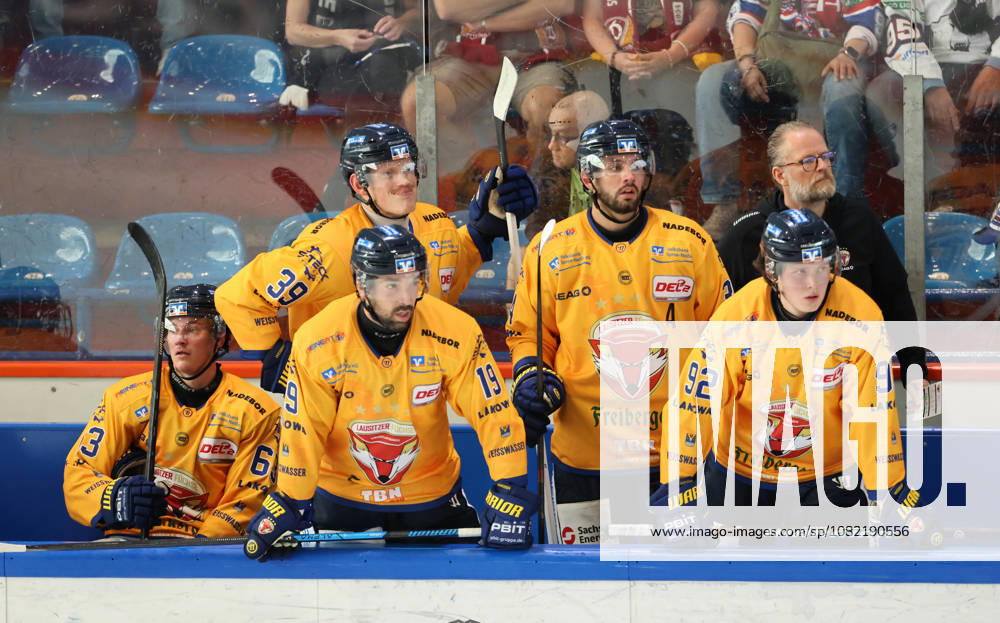 David Rundqvist, Jacob Schmidt Svejstrup, Bryan Lemos, Alexander Dosch, Clemens Sager, Coach Christof Kreutzer, Sports, Ice Hockey, Penny DEL, German Ice Hockey League, Exhibition Game, 2026–2027 Season, August 30, 2026, EHC Eisbären Berlin (EBB) vs. Lausitzer Füchse