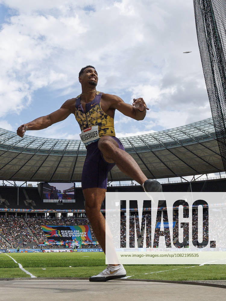 Leo NEUGEBAUER (GER Germany) competing in the men’s discus throw during the ISTAF at Olympic Stadium on August 30, 2026 in Berlin, Germany. Germany