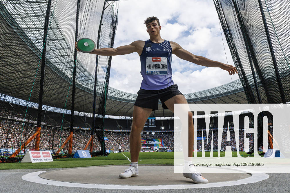 Leon KRUMMENACHER (SUI Switzerland) competing in the men’s discus throw during the ISTAF at Olympic Stadium on August 30, 2026 in Berlin, Germany. Germany