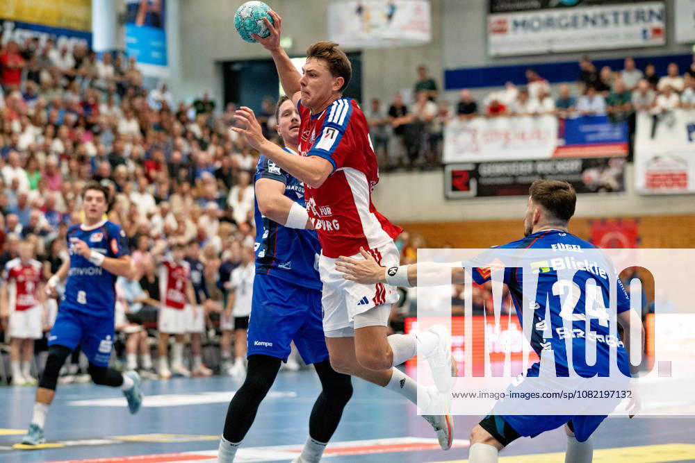 Nicolaj Jorgensen, Handball Club Hamburg, No. 11, breaks through at the circle, HBW Balingen Weilstetten vs. Handball Club Hamburg, GER, Opel 1 Handball Bundesliga, Championship, Matchday 1, 2026–2027 Season, August 30, 2026, Eibner Press Photo by Andreas Ulmer: BW Balingen Weilstetten vs. Handball Club Hamburg, GER, Opel 1 Handball Bundesliga, Championship, Matchday 1, 2026–2027 Season, August 30, 2026, Balingen