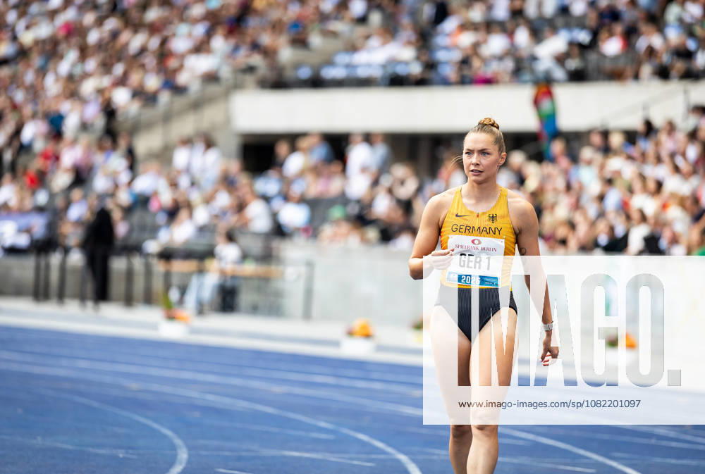 ISTAF 2026 Berlin, August 30, 2026: A close-up of Gina LÜCKENKEMPER (GER, Germany) moments before the start of the DLV ISTAF Berlin 4x100m mixed relay on August 30, 2026, at the Olympic Stadium in Berlin, Germany