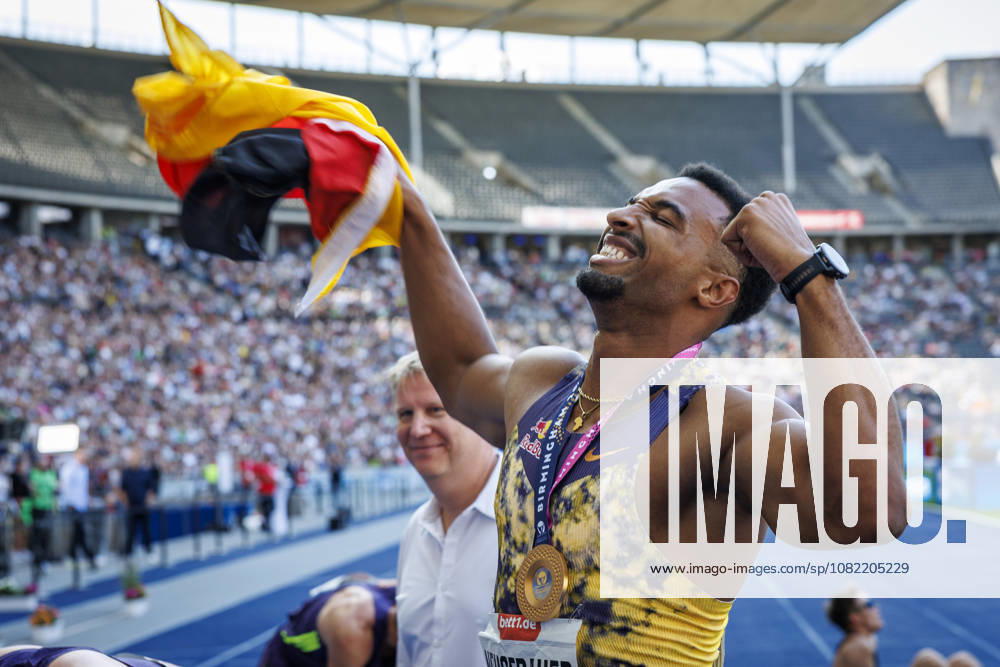 Leo NEUGEBAUER (GER Germany) celebrates during the ISTAF at Olympic Stadium on August 30, 2026 in Berlin, Germany. Germany